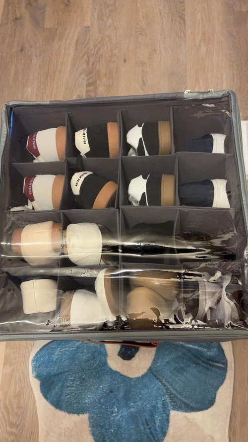 Shoe Organizer for Closet, Fabric Shoe Storage Boxes with Clear Cover, Storage, Foldable Space-saving Storage Container Bins