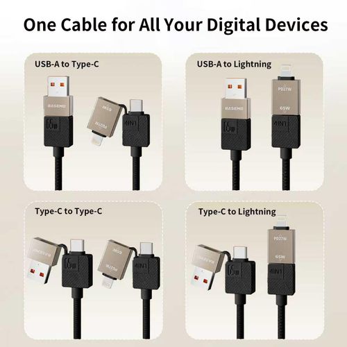 4-in-1 Magnetic Self-Storing Charging Cable