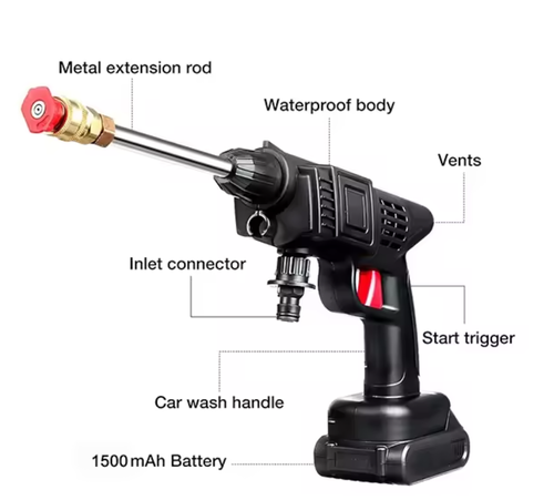 Ultimate 🚀24V Cordless High-Pressure Car Wash Spray Gun 💦 Rechargeable Portable Power Washer with Long Hose, Adjustable Nozzles, Foam Bottle & Full Cleaning Accessories for Cars,Homes