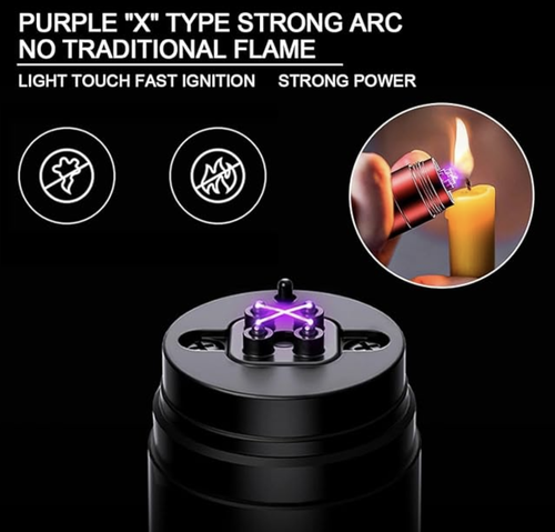 3-in-1 Rechargeable Flashlight with Arc Lighter and Alarm,Multifunctional Rechargeable Flashlight High Lumens