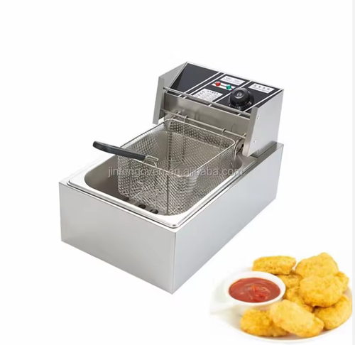 Nunix 6LSingle Commercial Electric Deep Fryer Stainless Steel Cookware Silver