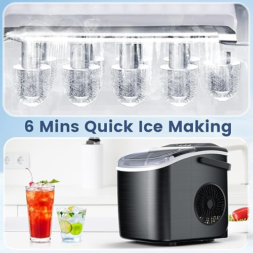 Best portable ice maker,Ready in 6-8 Mins Countertop Ice Maker
