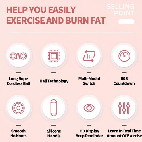 🎉Cordless Jump Rope With Counter & Weighted Balls