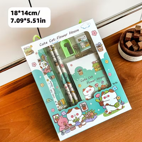 🔥48% OFF, BUY 1 GET 3sets, 6pcs cartoon  Cute Stationery Set