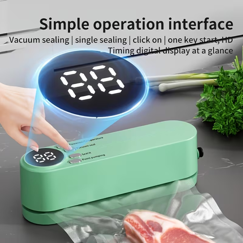 kolzp Compact USB Charging Vacuum Sealer Kit with Digital Display