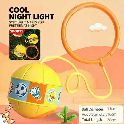 Children's Bounce Training Ball Soft Rope Bounce Ball Luminous Flash Bounce Ball Toy - Foot Hula Hoop