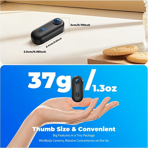Mini Body Cam, 4K&1080P Thumb Action Camera with 32G TF Card