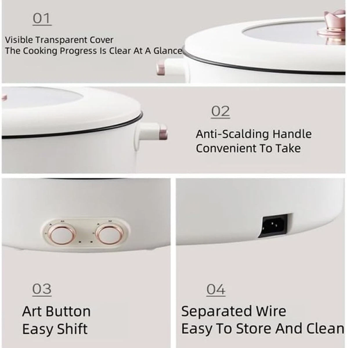 Four Grid Multifunctional Stew Pot Electric Pot 4 Compartment Divider Cooker 7L