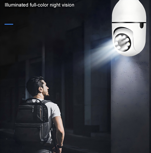 Light Bulb Security Camera with Night Vision