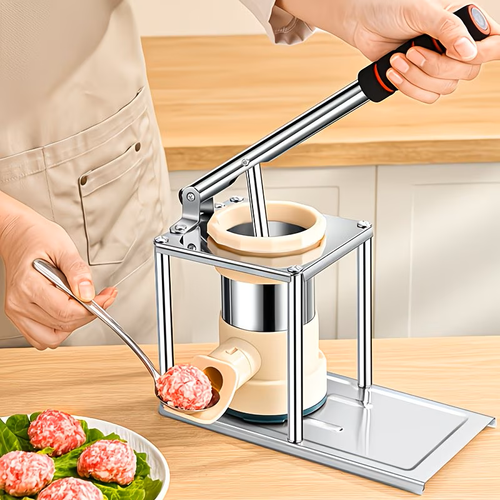 Stainless Steel Manual Sausage Maker Kit - Perfect for Homemade Hot Dogs & Meatballs, Includes Stuffer Tube - Ideal for Home Kitchen Use, Pressing, Sausage Maker