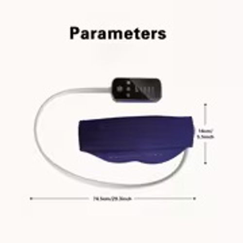 A Blue Wireless Portable USB-rechargeable Smart Head Massager with an Independent Remote Control for Convenient Operation. Features a Comprehensive Head and Eye Massage Design with 6D Surround-wrapped Safety Airbag for Circulating Massage