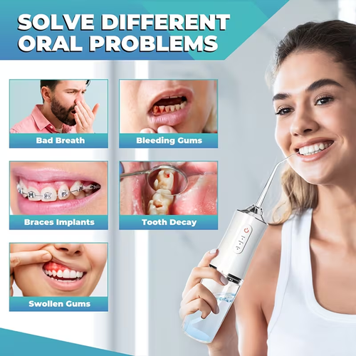 Electric Oral Irrigator Large Water Tank Portable Home Use 3 Mode Dental Flosser Cleaning Oral Teeth Whitening Device Tartar Remover Teeth Cleaner