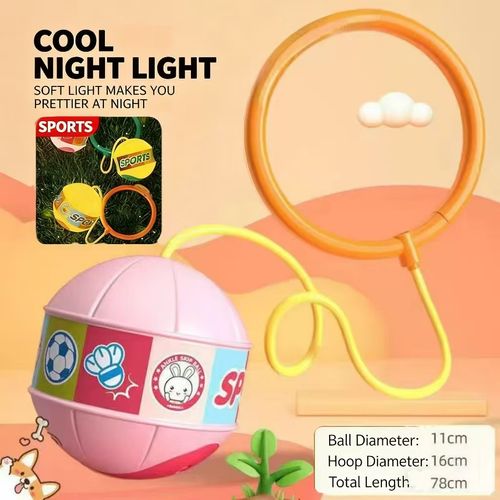 Children's Bounce Training Ball Soft Rope Bounce Ball Luminous Flash Bounce Ball Toy - Foot Hula Hoop