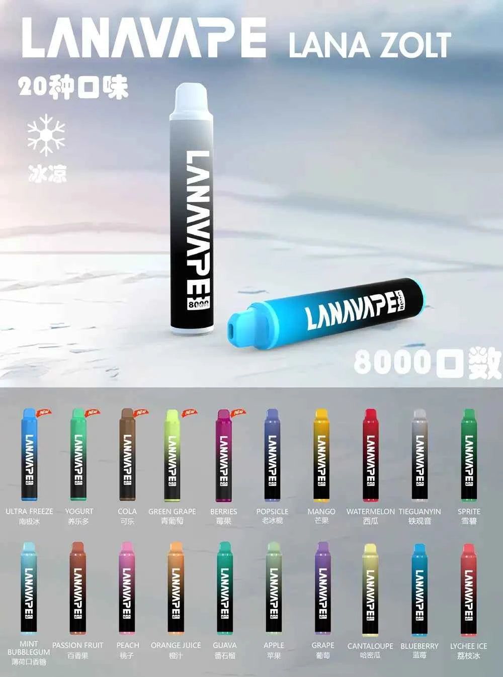 LANA ZOLT 拋棄式 8000口 一次性電子煙