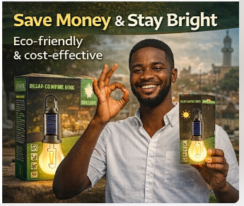 Solar Powered LED Light – No More Darkness!  Works Without NEPA, Bright LED, Ideal for Home & Emergency | Cash on Delivery