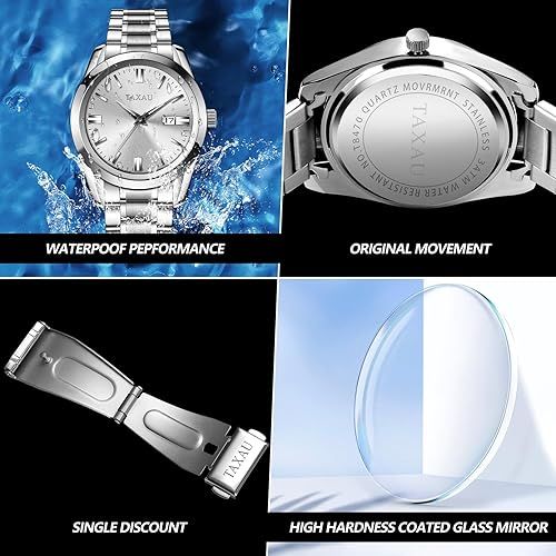 Classic Big Men Watch - Luxury Gold Silver Design, Strong & Stylish for Everyday Wear