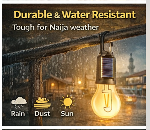 Solar Powered LED Light – No More Darkness!  Works Without NEPA, Bright LED, Ideal for Home & Emergency | Cash on Delivery