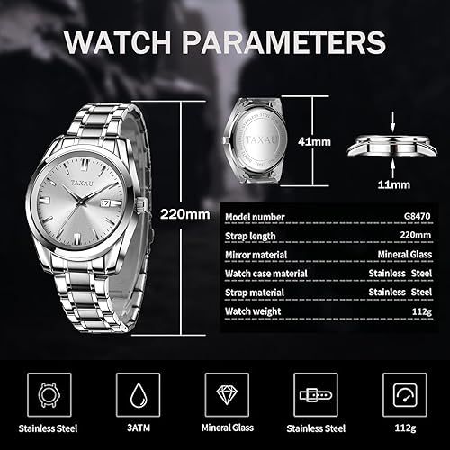 Classic Big Men Watch - Luxury Gold Silver Design, Strong & Stylish for Everyday Wear