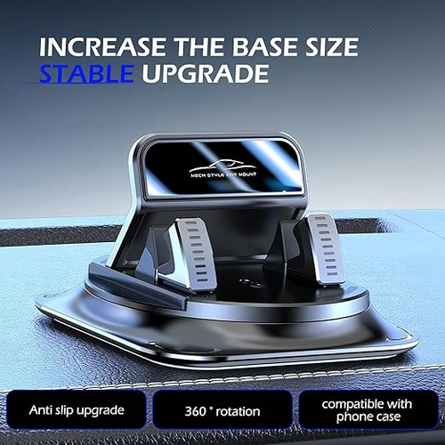 COD!!! Dashboard Mobile Phone Holder, 360 Degree Rotation Non-Slip One-Hand Operation Navigation Bracket, Self-Adhesive Washable Horizontal and Vertical Placement Holder, for Most Cars (Black)