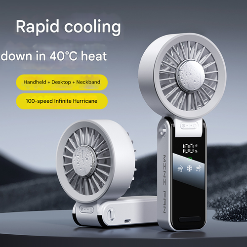 COD!!! 2026 Portable Turbo Fan with Digital Display,  – Handheld, Desktop, Turbo Wind & Compact Rechargeable Design, Refrigeration, Pedestal or Desktop for Home Office