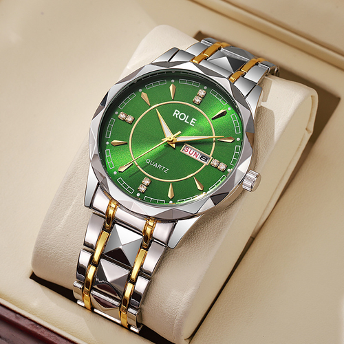 Classic Big Men Watch - Luxury Gold Silver Design, Strong & Stylish for Everyday Wear