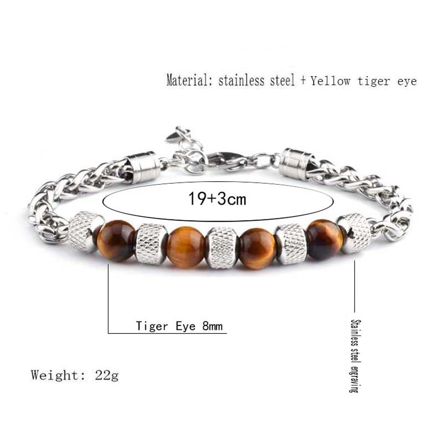 Men's Tiger Eye Bracelet – Strong Stainless Steel Design for Confidence & Style Daily Wear