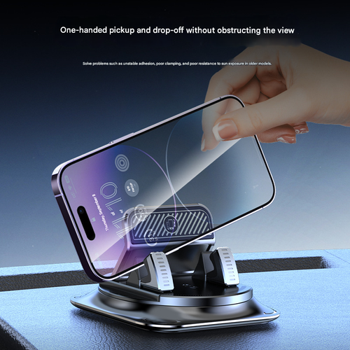 COD!!! Dashboard Mobile Phone Holder, 360 Degree Rotation Non-Slip One-Hand Operation Navigation Bracket, Self-Adhesive Washable Horizontal and Vertical Placement Holder, for Most Cars (Black)
