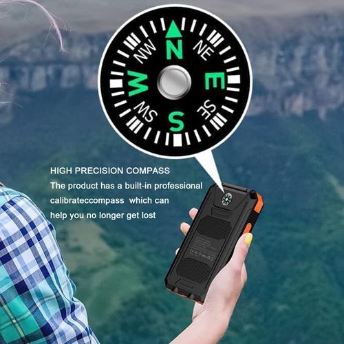 Solar Power Bank Large Capacity with built-in professional calibrateccompass