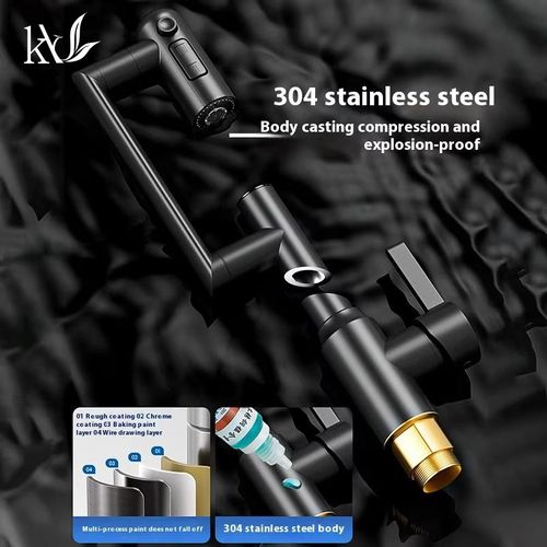 Multifunctional Digital Display Mixer 304 Stainless Steel Taps Splash Proof Filter Robotic Arm Tap 360 Degree Swivel Extendable