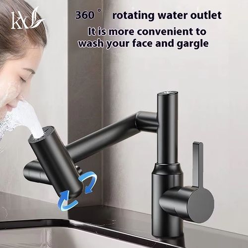 Multifunctional Digital Display Mixer 304 Stainless Steel Taps Splash Proof Filter Robotic Arm Tap 360 Degree Swivel Extendable