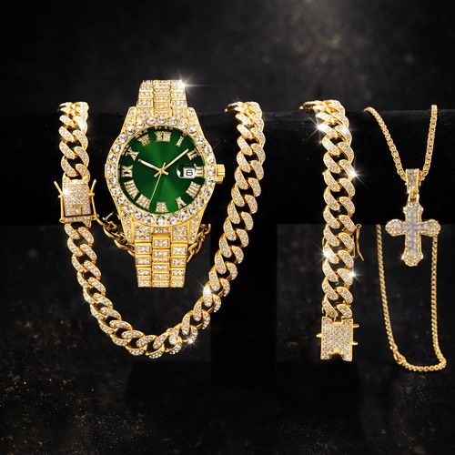 4pcs Man Jewelry and Watch Set
