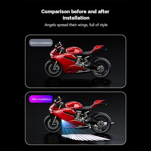 2PCS Motorcycle Angel Wing Welcome LED Light
