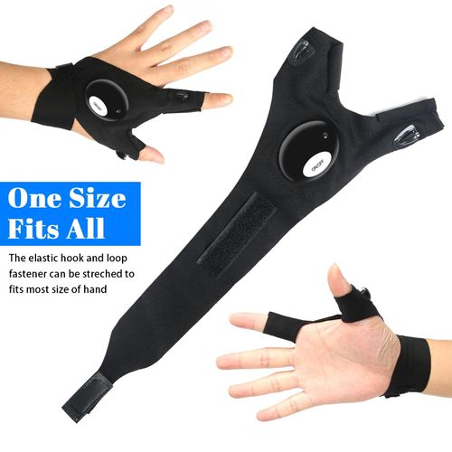 🔥LED Flashlight Gloves, Gifts for Men Him Boyfriend Husband, Cool Gadget Finger Lights Waterproof for Camping Fishing Repairing, Fathers Day Christmas Birthday Gift