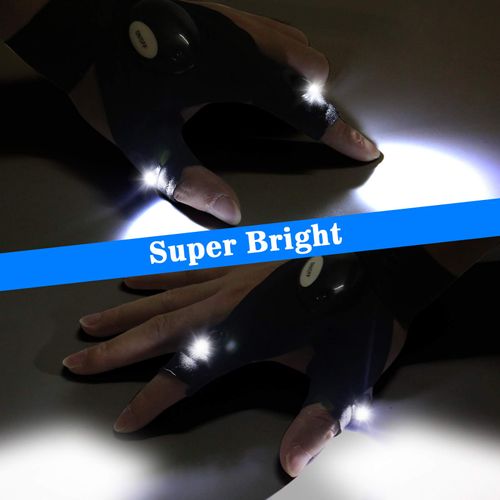 🔥LED Flashlight Gloves, Gifts for Men Him Boyfriend Husband, Cool Gadget Finger Lights Waterproof for Camping Fishing Repairing, Fathers Day Christmas Birthday Gift