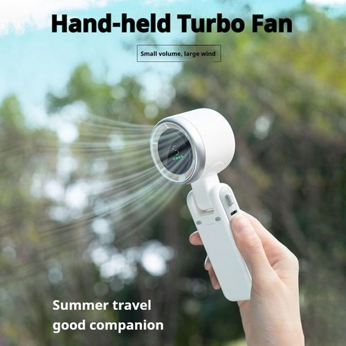 🔥Portable Handheld Turbo Fan, Hand Held Fans Rechargeable, Mini Foldable USB Fan, Personal Battery Powered Fan, High Speed Cooling Fans, for Travel&Outdoor&Indoor(Black)