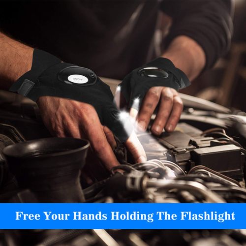🔥LED Flashlight Gloves, Gifts for Men Him Boyfriend Husband, Cool Gadget Finger Lights Waterproof for Camping Fishing Repairing, Fathers Day Christmas Birthday Gift