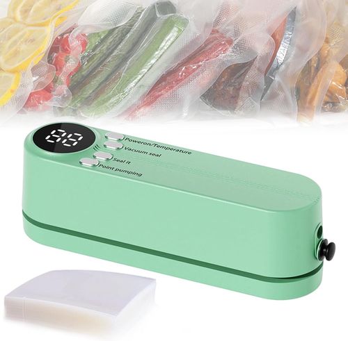 🔥Mini Vacuum Sealer Wireless Portable with 5 Vacuum Bags, 2025 New Rechargeable Vacuum Sealer Machine, Digital Display Food Preservation for Dry(Moist) Food Storage