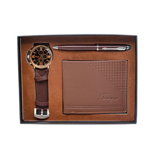 Hot selling watch+wallet+belt three-in-one Christmas gift set 2025 gift set men's watch gift set