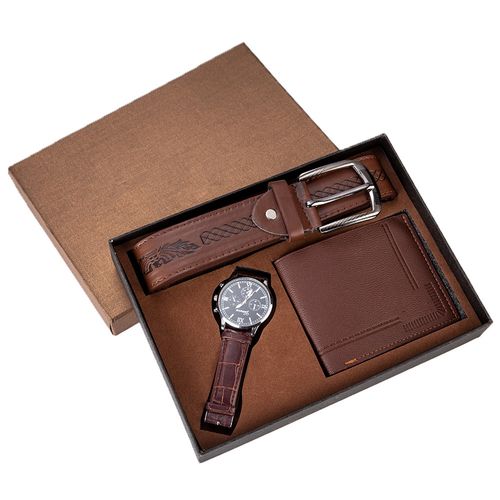 Hot selling watch+wallet+belt three-in-one Christmas gift set 2025 gift set men's watch gift set