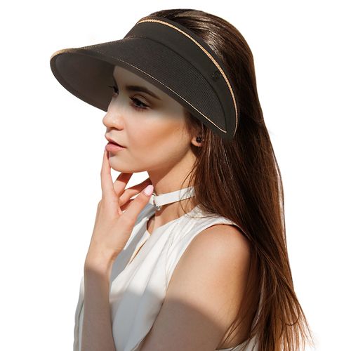 Outdoor Empty Top Sun Hat Summer Beach Sun Hat Uv Protection Lady Casual Shade Letter Straw Visor Cap