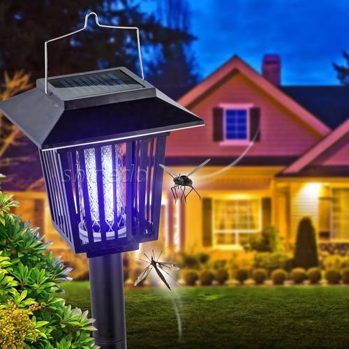 Solar Powered Mosquito Killing Garden Lamp Household Physical Electric Shock Mosquito Killing Waterproof LED Lighting