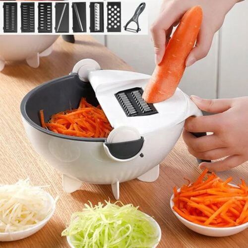 1 Set of Multi-Functional Vegetable Cutter And Filter, No Charging PC Material, Kitchen Potato Chopper Slicer, Home Food Preparation Tool with Cutting And Drainage Basket