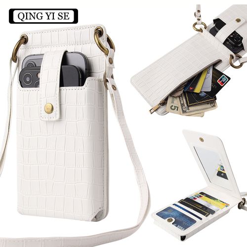 Wholesale Trend New Mobile Leather Case Bag Card Wallet Female Crossbody Lanyard Phone Covers for All Phones