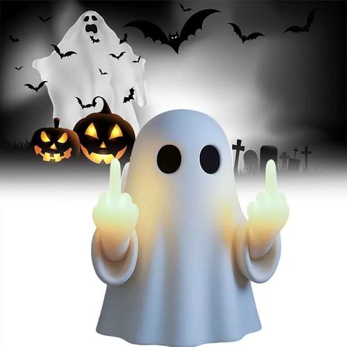 Halloween Middle Finger Ghost LED Light Eco-Friendly Novelty Decor for Bedroom & Balcony
