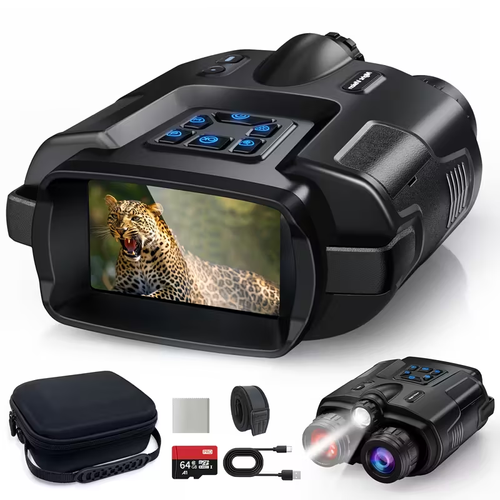 The First 4K Infrared Night Vision Binoculars with Lights, 600 Night Vision Distance, Camera And Video Recording, Built-in 5000mAh Large Capacity Lithium-ion Battery, 3-inch TFT UHD Display Screen, 8-bit Brightness Adjustment And 8x Digital Zoom