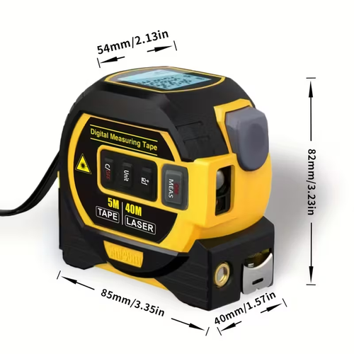 1pc Laser Tape Measure 3 In 1 Digital Tape Measure High Precision Laser Rangefinder Steel Tape Measure