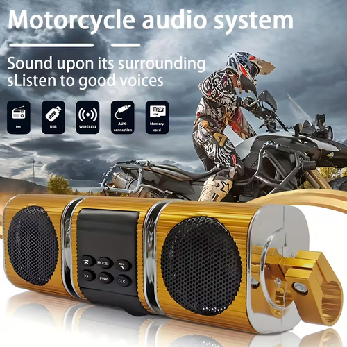 Motorcycle Speaker, Motorcycle Radio Sound Bar, Built-in Amplifier, AUX in, USB, Wireless-Compatible, FM Radio, 12 Volt Vehicle, Metal Mp3 Player, Motorcycle Sound Bar System, Motorcycle Radio And Speakers, Sound Amplifier, Riding Entertainment, Compact Speaker Design, Modern Audio, Robust Construction, Durable Metal Build, USB Compatible Speaker, Aaux Input Speaker, Motorcycle Enthusiasts, Offroad Explorers