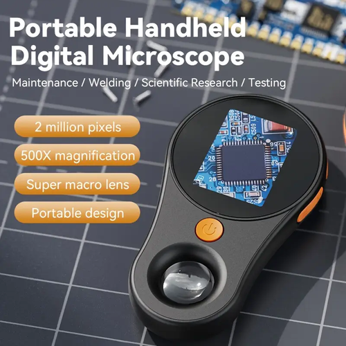 💥500X High-Precision Portable Handheld Digital Microscope with Super Macro Lens for Maintenance, Welding, Scientific Research, and Testing