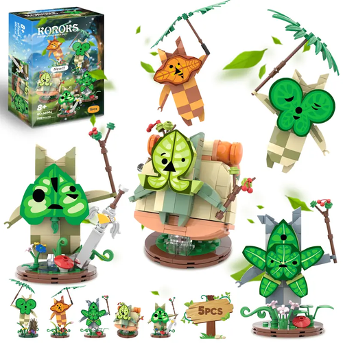 TOKMOC66004,888 Pieces,Koroks 5 Characters Building Block Set for BOTW, Cute Game Merch Action Figures,Collecting and Gifting Model for fans,Home Decoration,For aged 12 and above,Stress relief toy game fan