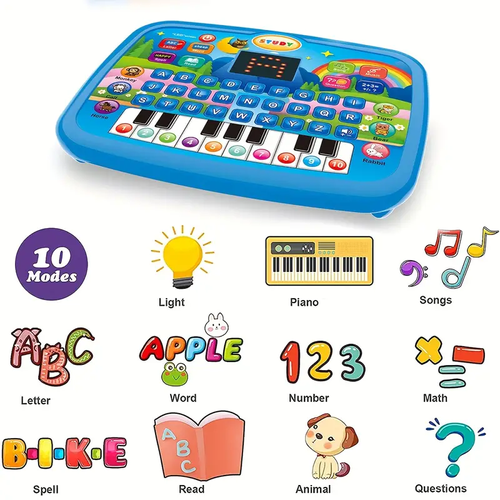 Educational Learning Machine-Multifunctional Educational Learning Machine for Kids, English Learning with Alphabet, Numbers, Music Function, Animal and Piano Key Educational Toy, Helps Children to Enhance Their Cognitive Skills (Batteries Not Included)